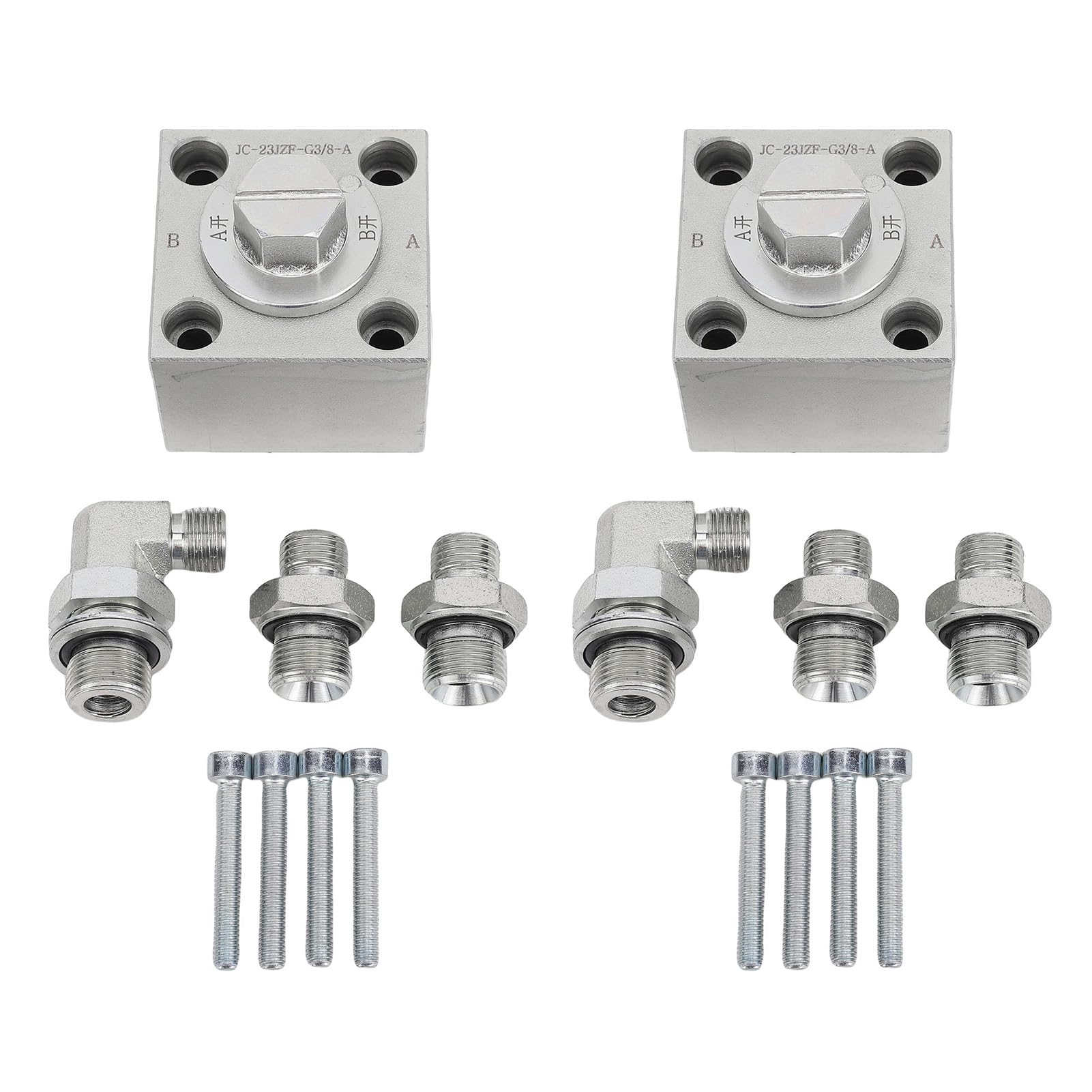 Fabater Válvula de Desviación de 3 Vías para Mini Excavador, Válvula de Desvío Hidráulico de 2 PC, de Control Direccional de Tres de Tres Vías de Excavadoras