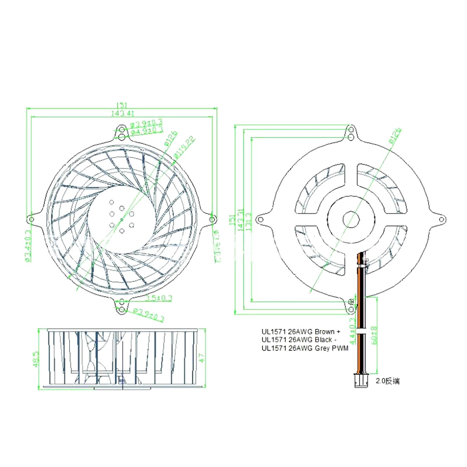 Asixxsix Ventola Interna per Console di Gioco, Connettore Standard a 3 Pin da 2100 giri/min. Ventola di Raffreddamento Interna di Grande Volume per PS5, Controllo della velocità PWM