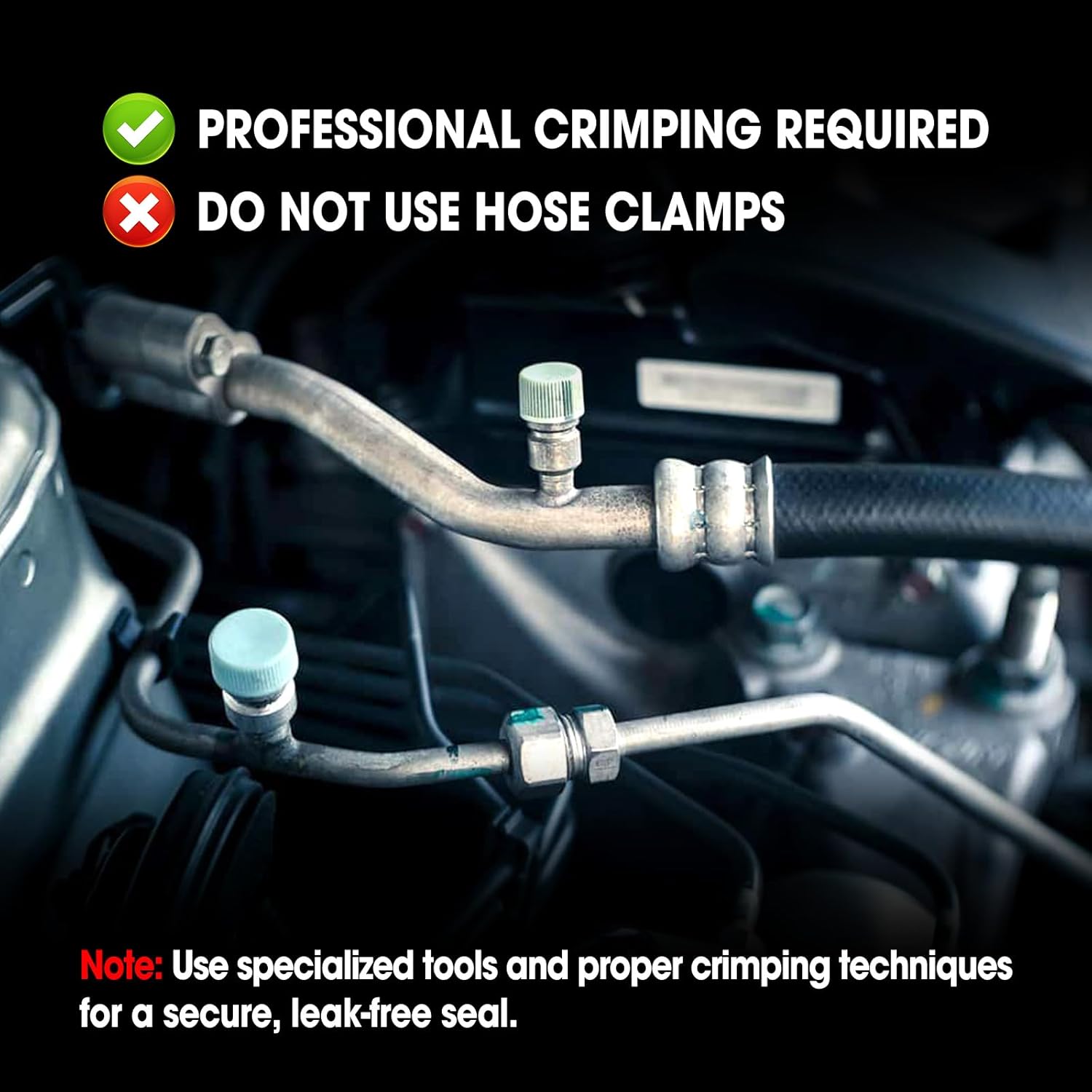 AC Hose Kit Fit for GM Cars Truck Vehicle, Air Conditioning Ext Length Hoses Compatible with Buick Chevrolet Cadillac GMC Wuling Air Conditioner Hose and Connector Set, with Fittings and O-rings