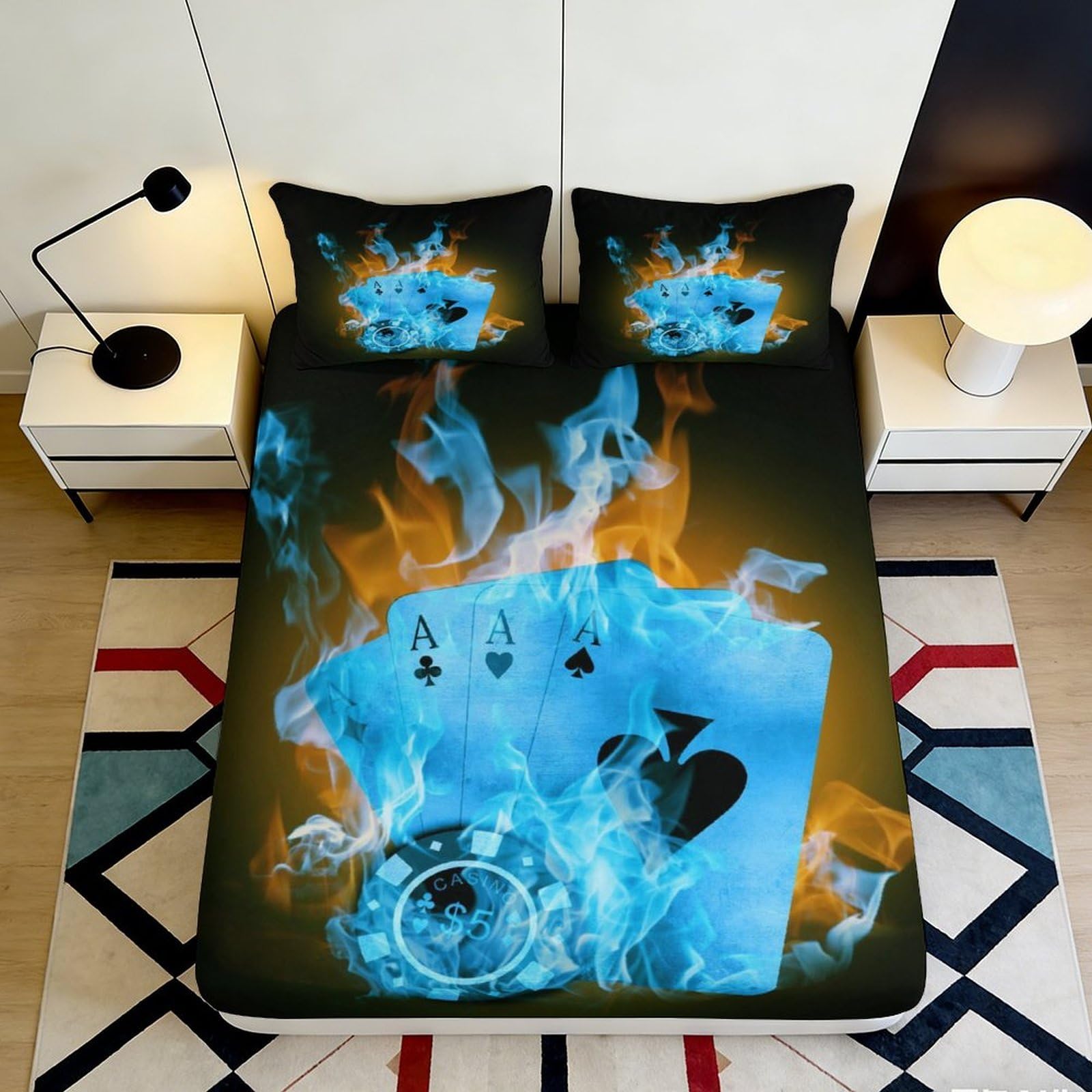3D Printing Forest Pattern Fitted Sheet Microfiber Deep Pocket Non-Slip Bedroom Woodland Mattress Fitted Cover 140x200x25cm