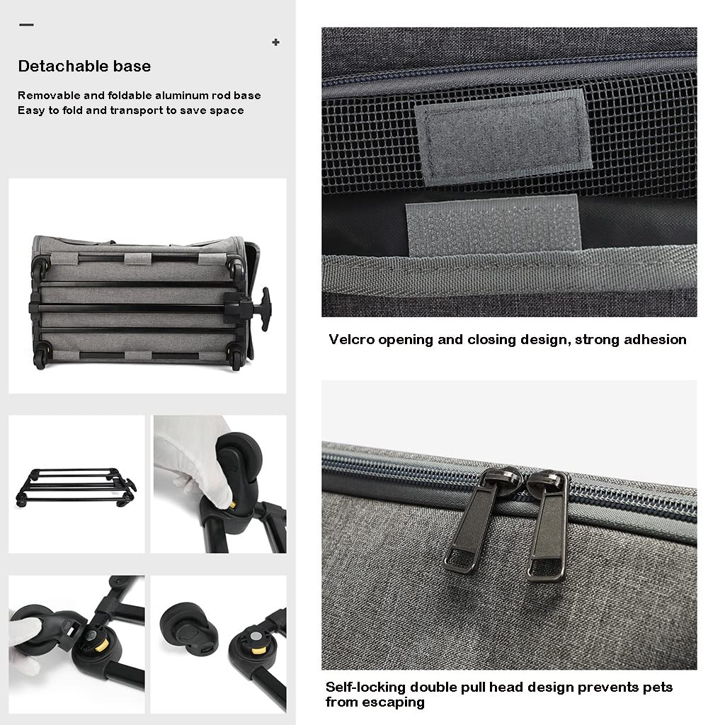 Caisse de Transport Pliable pour Grand Chat avec Roues détachables et Sac de Porte-Chien Respirant - idéal pour Voyager avec Vos Animaux de Compagnie!