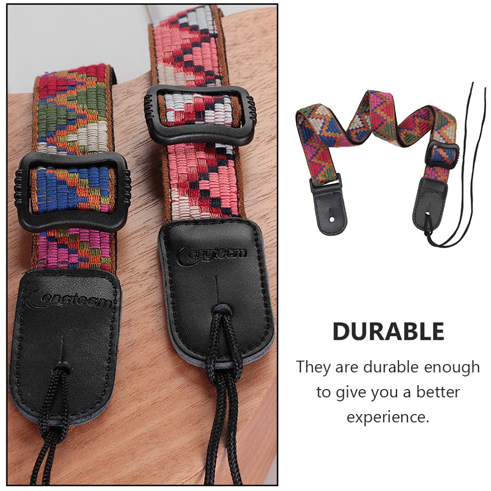 EXCEART Sangle de ukulélé hawaïenne vintage tissée Sangle d'épaule pour banjo Sangle réglable Sangle de rechange pour ukulélé banjo mandoline