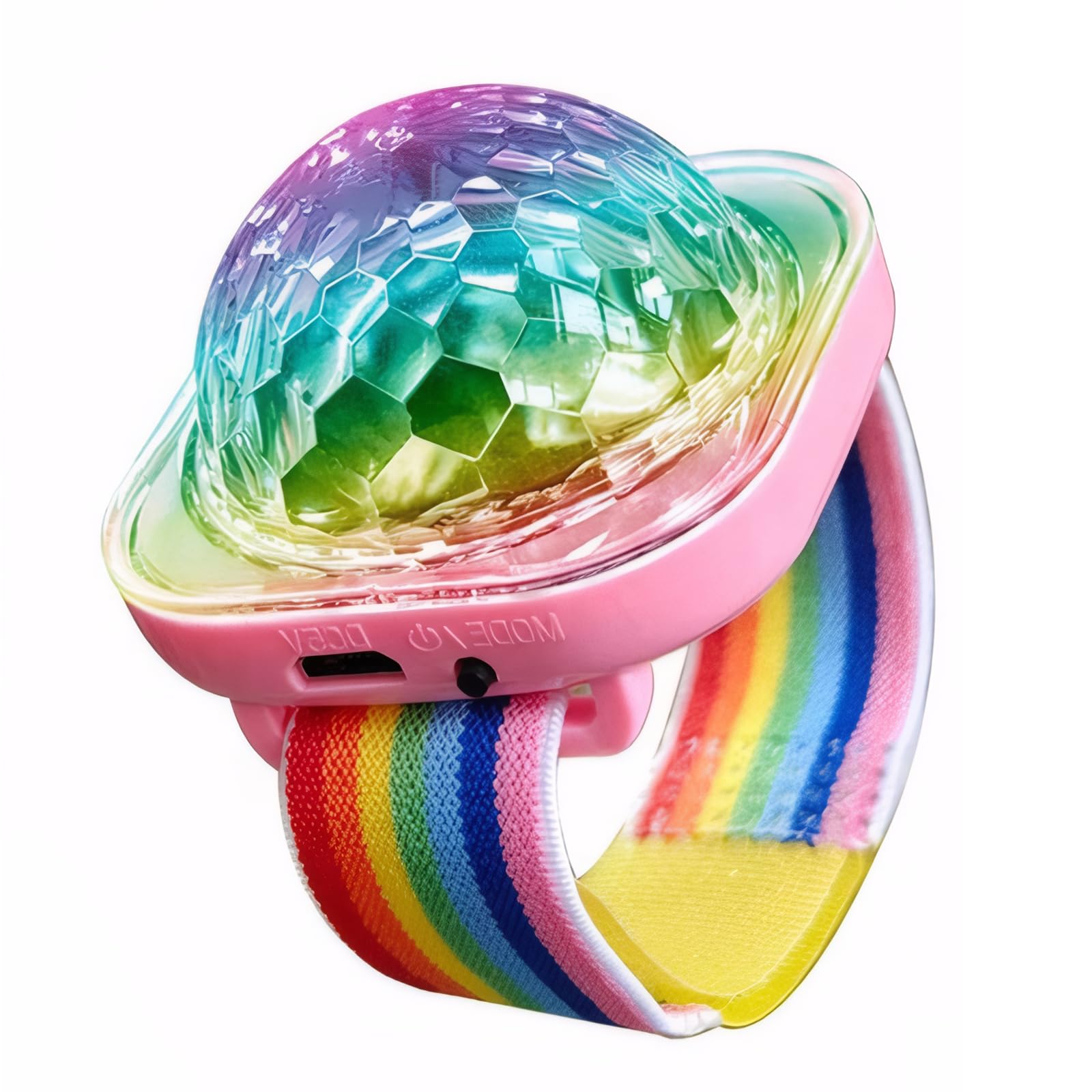 Sound Sensitive Disco Ball Light Wristband - Music Reactive LED Stage Light With USB Rechargeable Bracelet for Home Room
