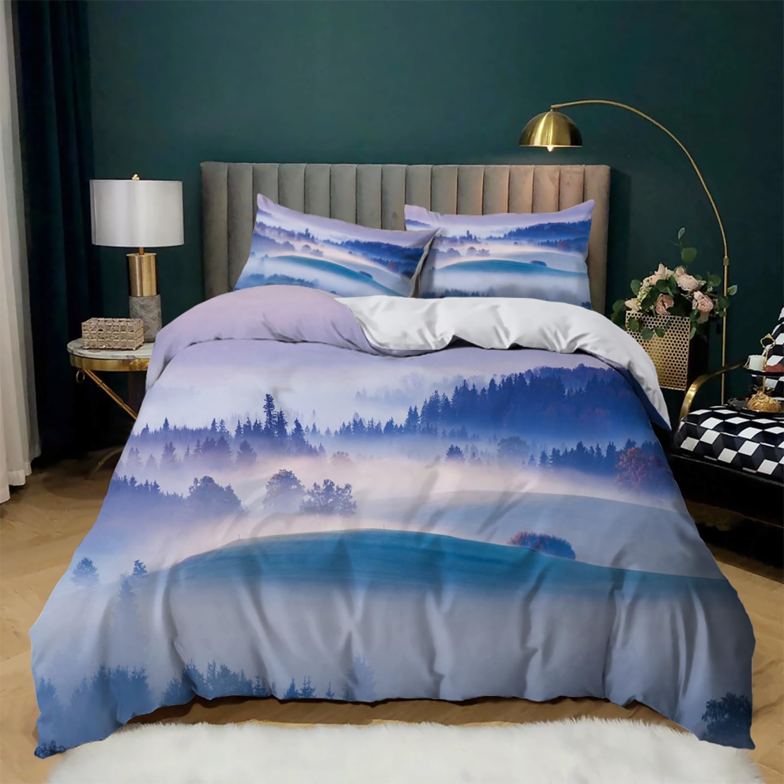 XCWYF Housse De Couette 220x240 Cm Ciel étoilé Arc-en-Ciel Parure De Lit 2 Personnes Avec Fermeture Éclair - Housse Couette En Microfibre Avec 2 Taie D 'oreiller 65x65 Cm