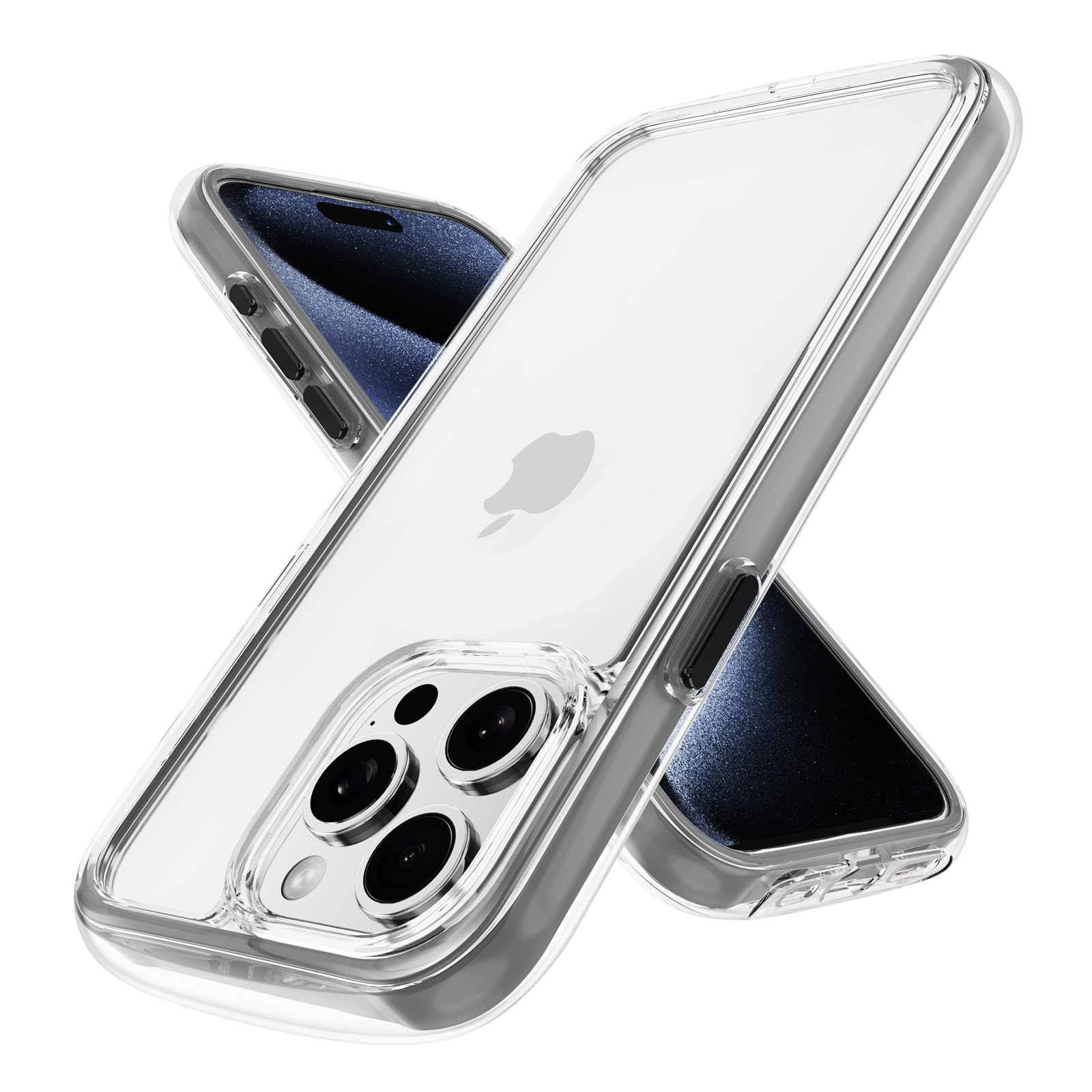 MYBAT PRO AirGuard Series iPhone 15 Pro Max Case Anti-Yellowing & Anti-Scratch[ 16 FT Military Grade Drop Protection]Slim Thin Shockproof Transparent Bumper Protective Cover Case for iPhone 15 Pro Max