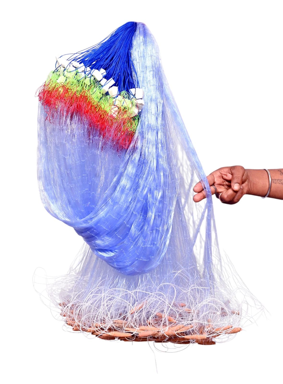 PURKAIT Fishnet 2 Finger 55mm GILLNET MUD Sinker, Height 5F, UP Lenght 50F, Down Lenght 100F Fishing Net-picture-29
