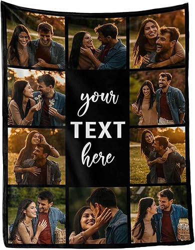 Miniatura 5 de MyPupSocks Manta de fotos personalizada para la familia, manta personalizada con 10 imágenes y texto para mejores amigos, personaliza tus propias