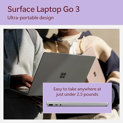 Miniatura 5 de Microsoft Surface Laptop Go 3 (2023) - Laptop con pantalla táctil de 12.4 pulgadas, delgada y ligera, Intel Core i5, 8 GB de RAM, SSD SSD de 256 GB,