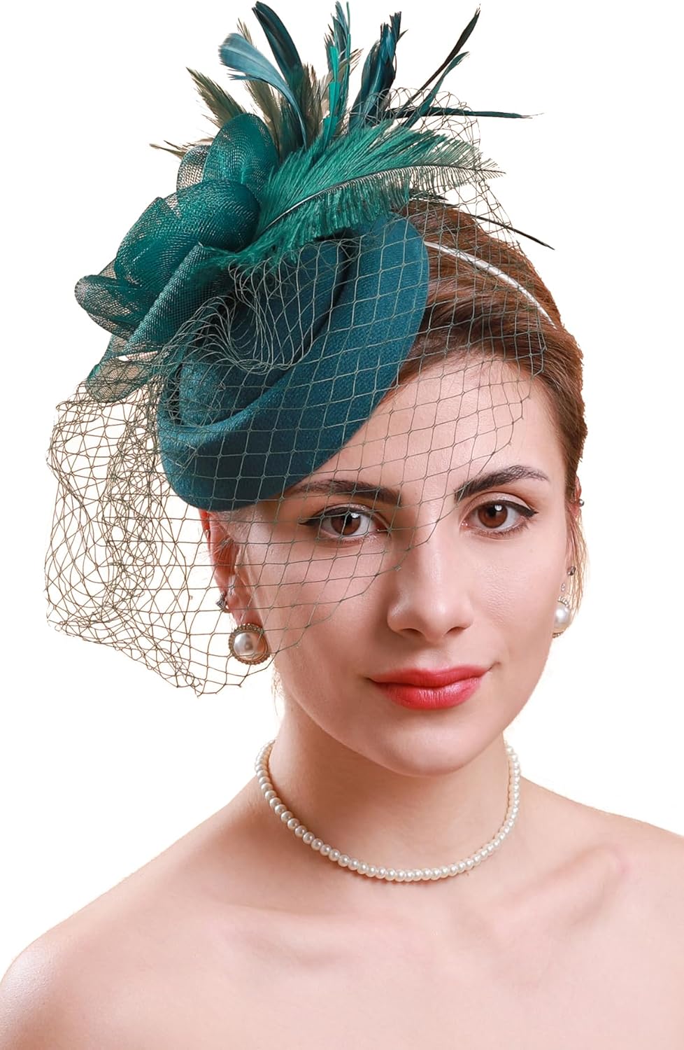 Cizoe Fascinators Hats 20s 50s Hat Pillbox Hat Cocktail Flower Tea Party Headwear with Veil for Girls and Women