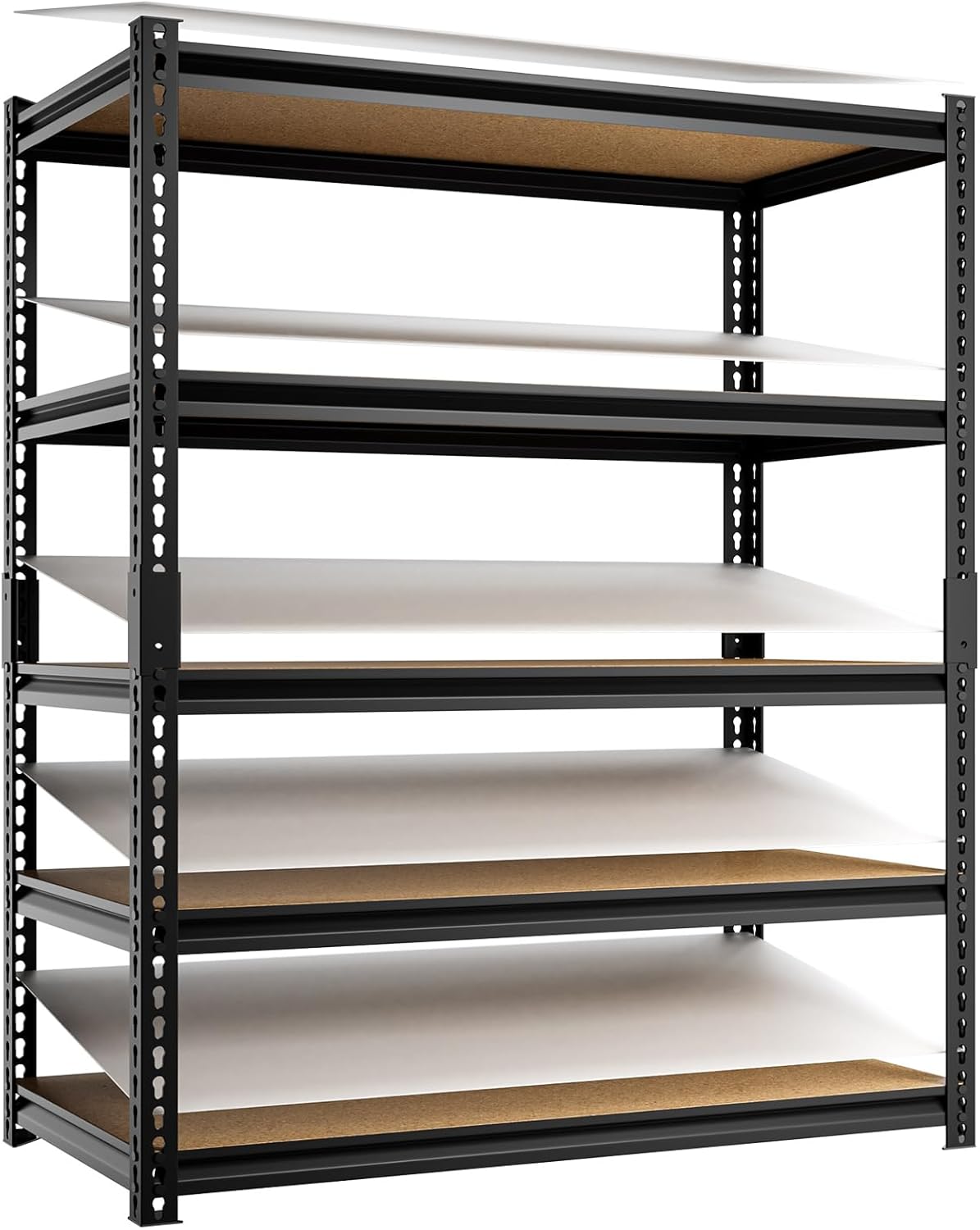 Cynnda 5-Tier Heavy Duty Garage Storage Rack 2500LBS - 40"W x 19.7"D x 71"H Adjustable Metal Shelving Black