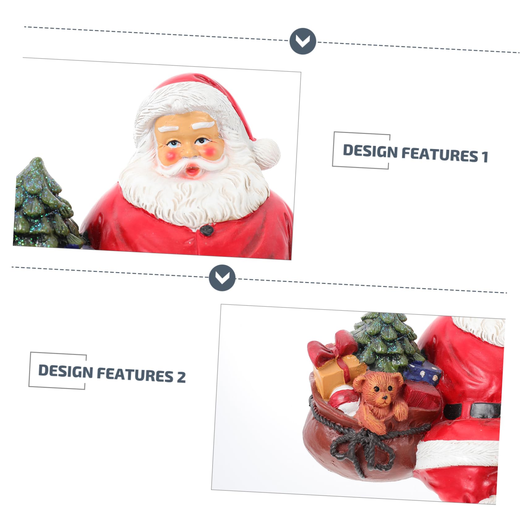 Cabilock Figurine de Père Noël Résine Décoration Père Noël Créative Ornement Pratique pour Intérieur