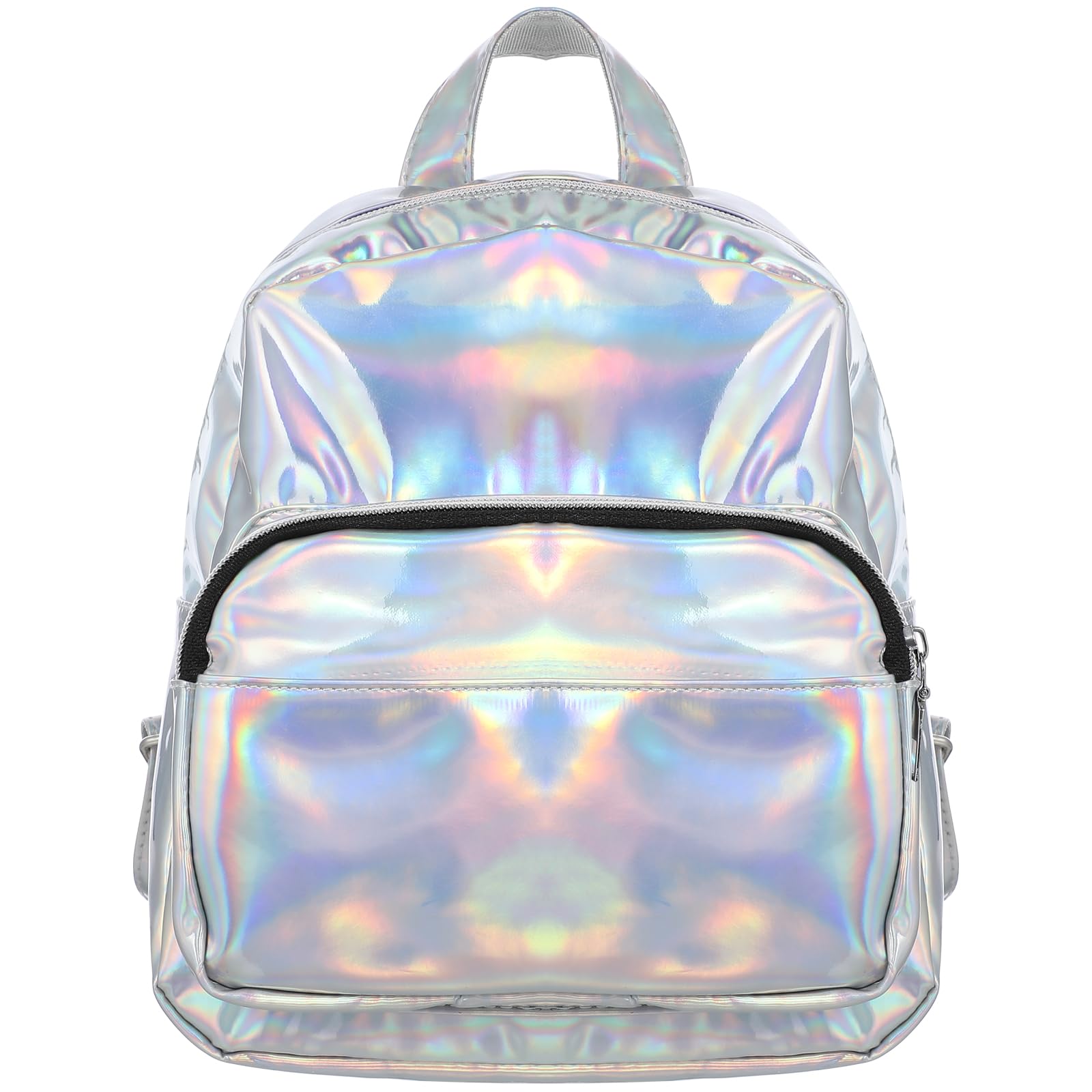 Niltracy Unisex Grey Holographic Backpack Iridescent Shoulder Bag Hologram Laser Satchel Travel Casual Daypack Purse For Women Men (Grey)