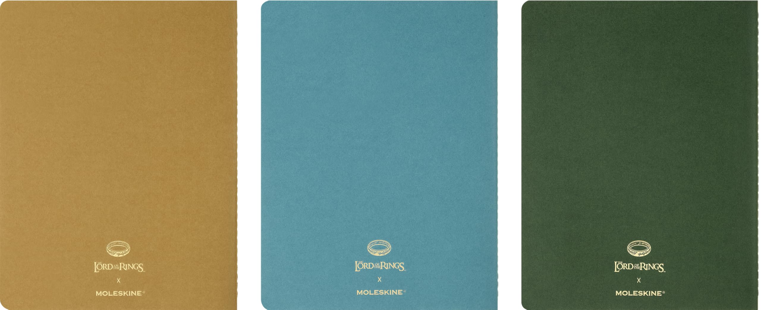 Moleskine Cahier Journal Il Signore degli Anelli, Set 3 Quaderni a Righe, Copertina Flessibile, Cucitura Singer, XL 19x25 cm