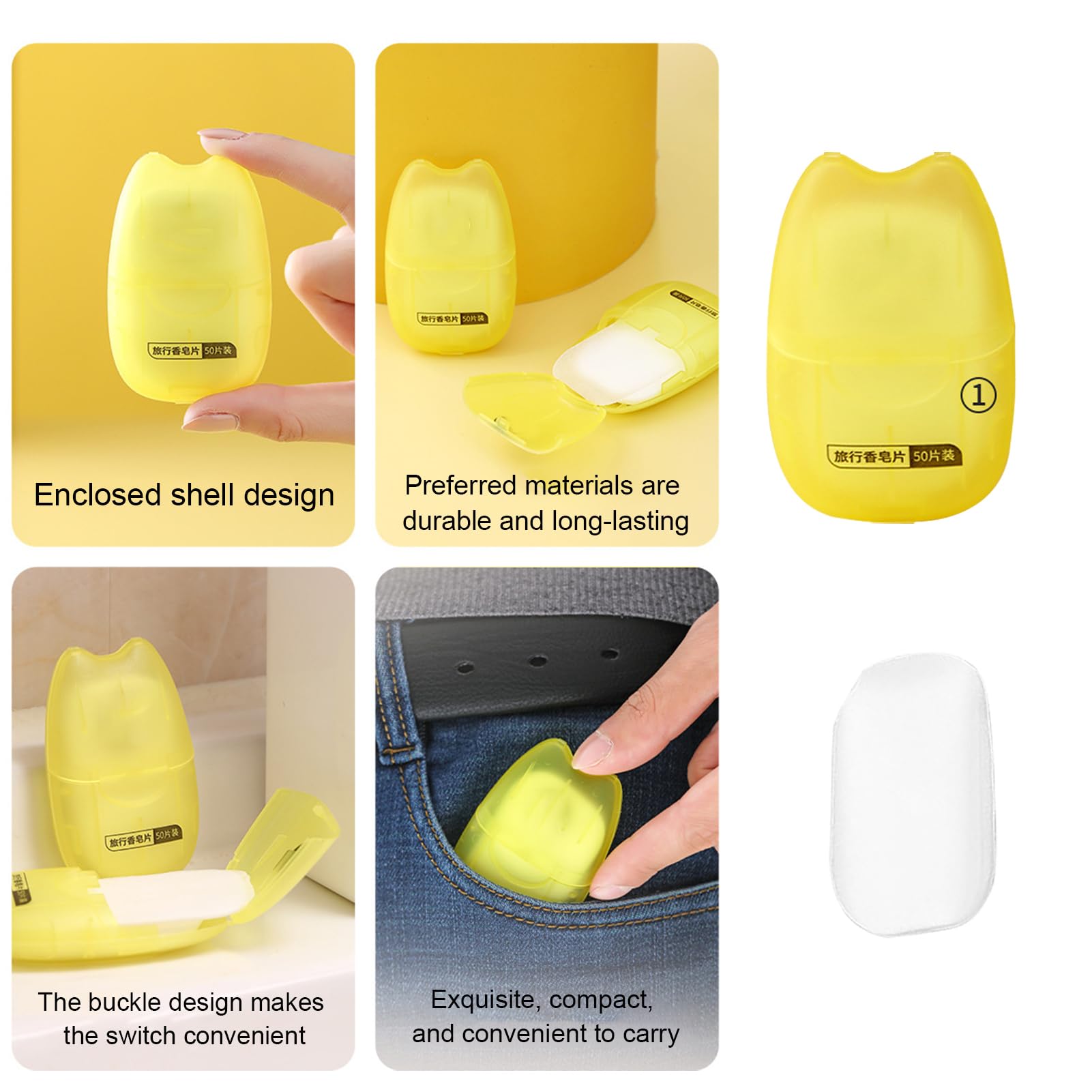 Fogli Di Sapone Da Viaggio - 50 Pezzi, Portatili E Igienici, Per Mani Pulite Ovunque - Foto 3