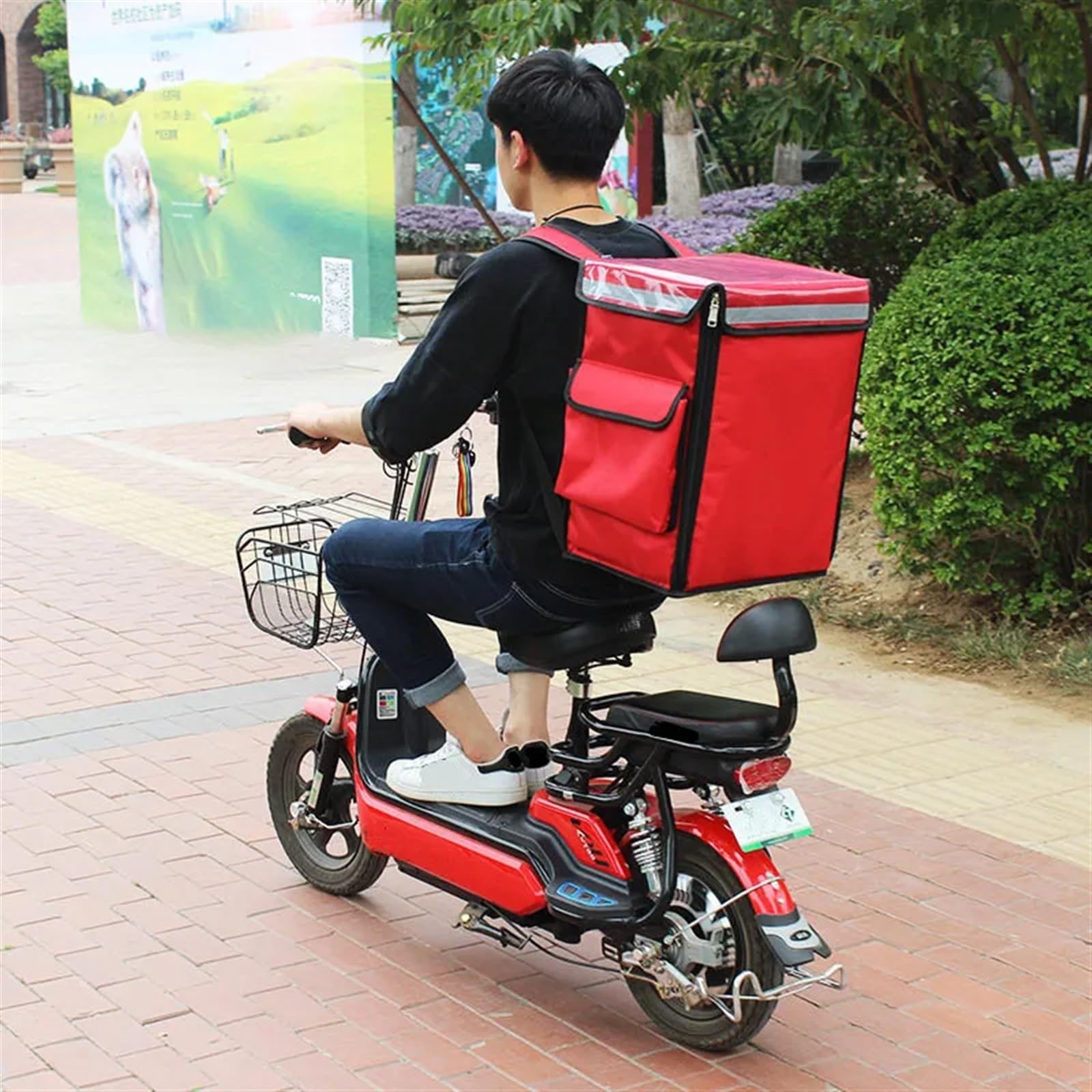 Mochila Delivery,Bolsa Termica Pizzas Enfriador De Picnic Uso Apto para Acampada, Bolsa Playa, Refrigerador Térmico Alimentos, Cesta Viaje Grande Exteriores(Green)