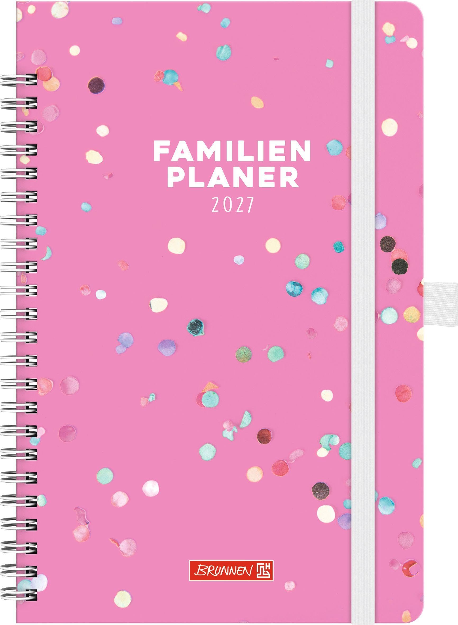 BRUNNEN 1070290017 Buchkalender Familienplaner 2027 "Confetti" A5, Papier