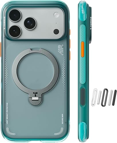 Vista 23 de TORRAS Ostand Q3 Air - Funda para iPhone 17 Pro Max con soporte magnético de 360°, compatible con MagSafe, probado contra caídas de grado militar