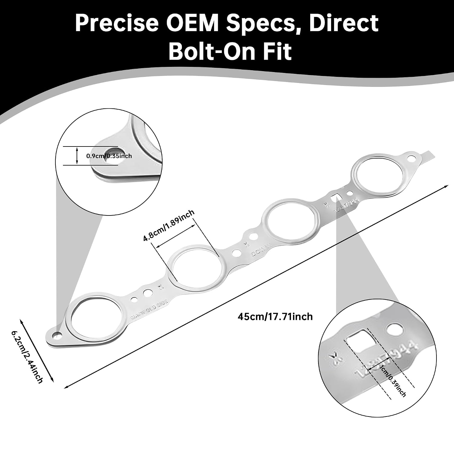 MLS Exhaust Header Manifold Gasket with Bolts, 2 PCS