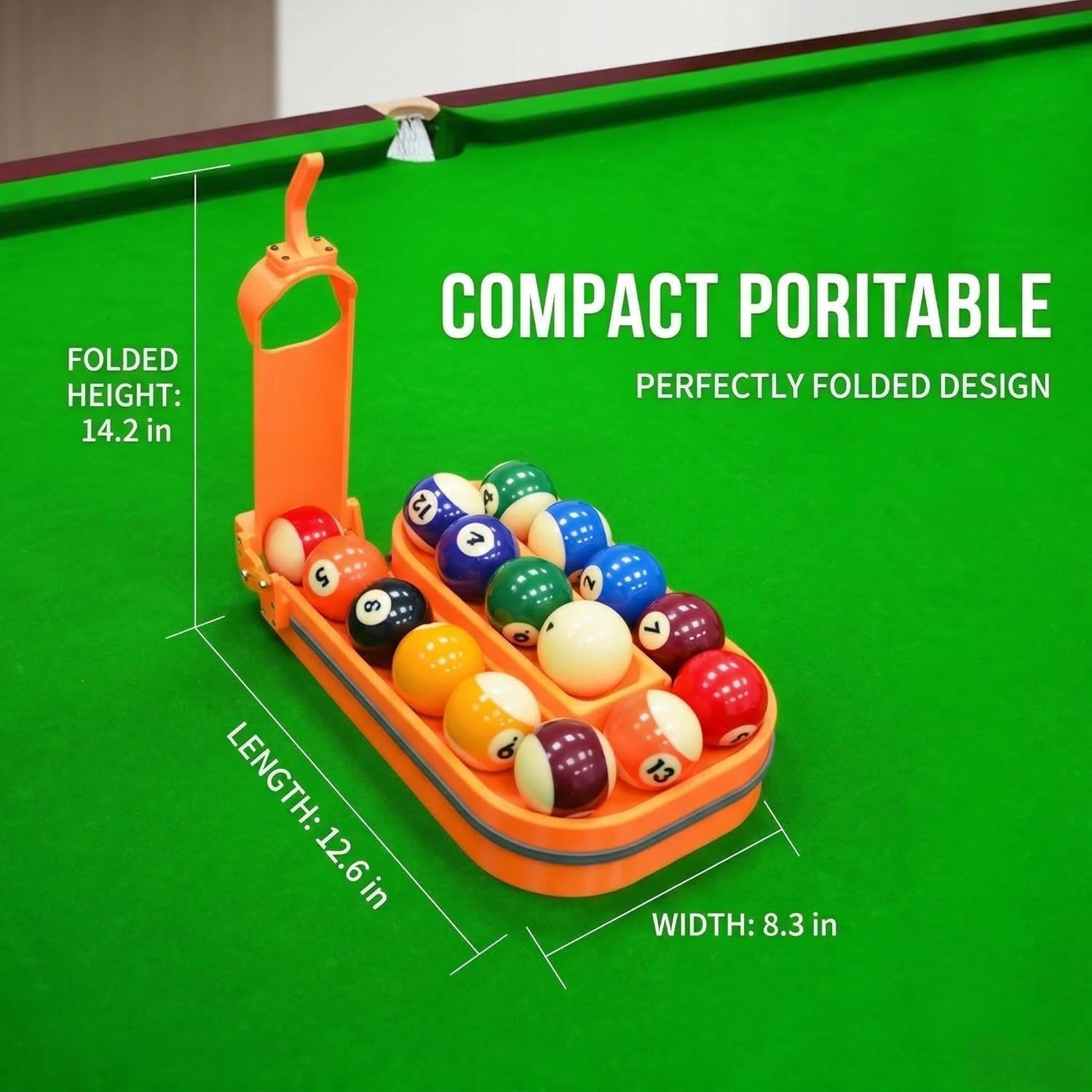 3D Printed Pool Ball Rack,Billiards & Snooker Training Tool,for Consistent Practice, Creates Perfect Triangle in Seconds,Includes Maintenance Kit (Screwdriver/Rubber Bands)