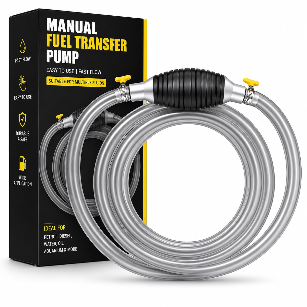 Newest High Flow Siphon Hand Pump Portable Manual Car Fuel Transfer Pump for Gas Gasoline Petrol Diesel Oil Liquid Water Fish Tank with 2M Syphon Hose-picture-24