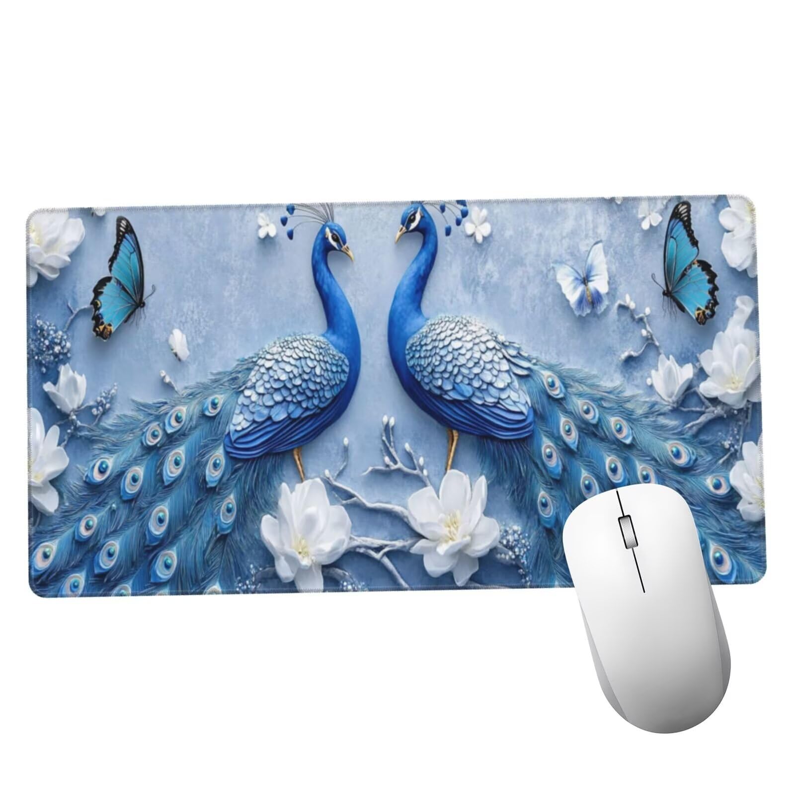 Podkładka pod mysz dla par XXL paw mata na biurko 1600 x 800 x 3 mm zmywalna podkładka do gier do laptopa, z antypoślizgową gumową podkładką dla graczy, PC, pracowników biurowych Y593