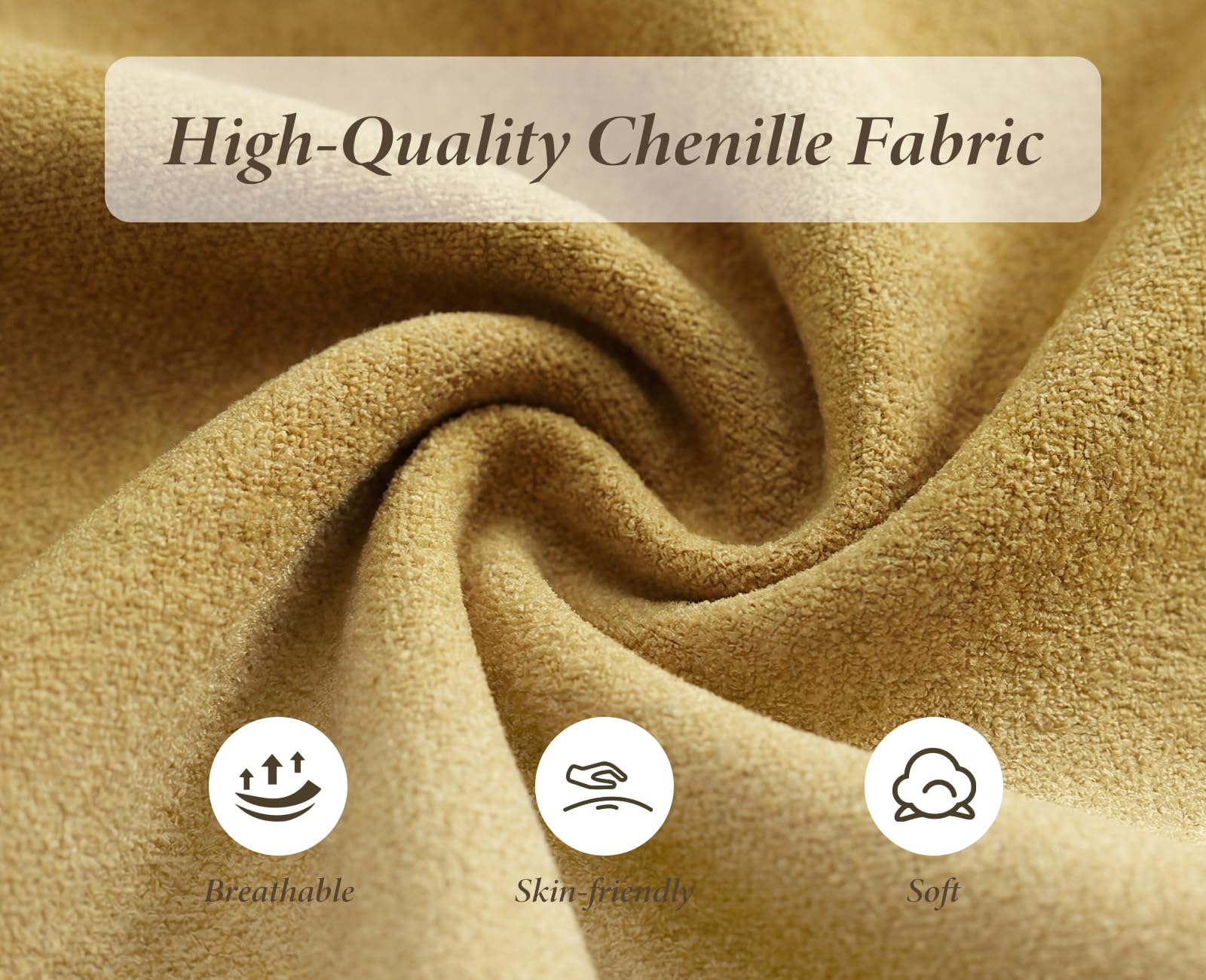 Ya-Home Sessel Wohnzimmer Loungesessel aus Chenille Polstersessel mit Holzbeinen, Clubsessel Sofa für Wohnzimmer/Schlafzimmer, Gelb
