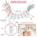 Zyozique 54 Piece Unicorn Birthday Decoration Kit with Paper Banner, Cardstock Cutouts, Arch, Glue Dots, Gold Confetti Balloons and Multicolor Pastel Balloons for Birthday Party gallery image