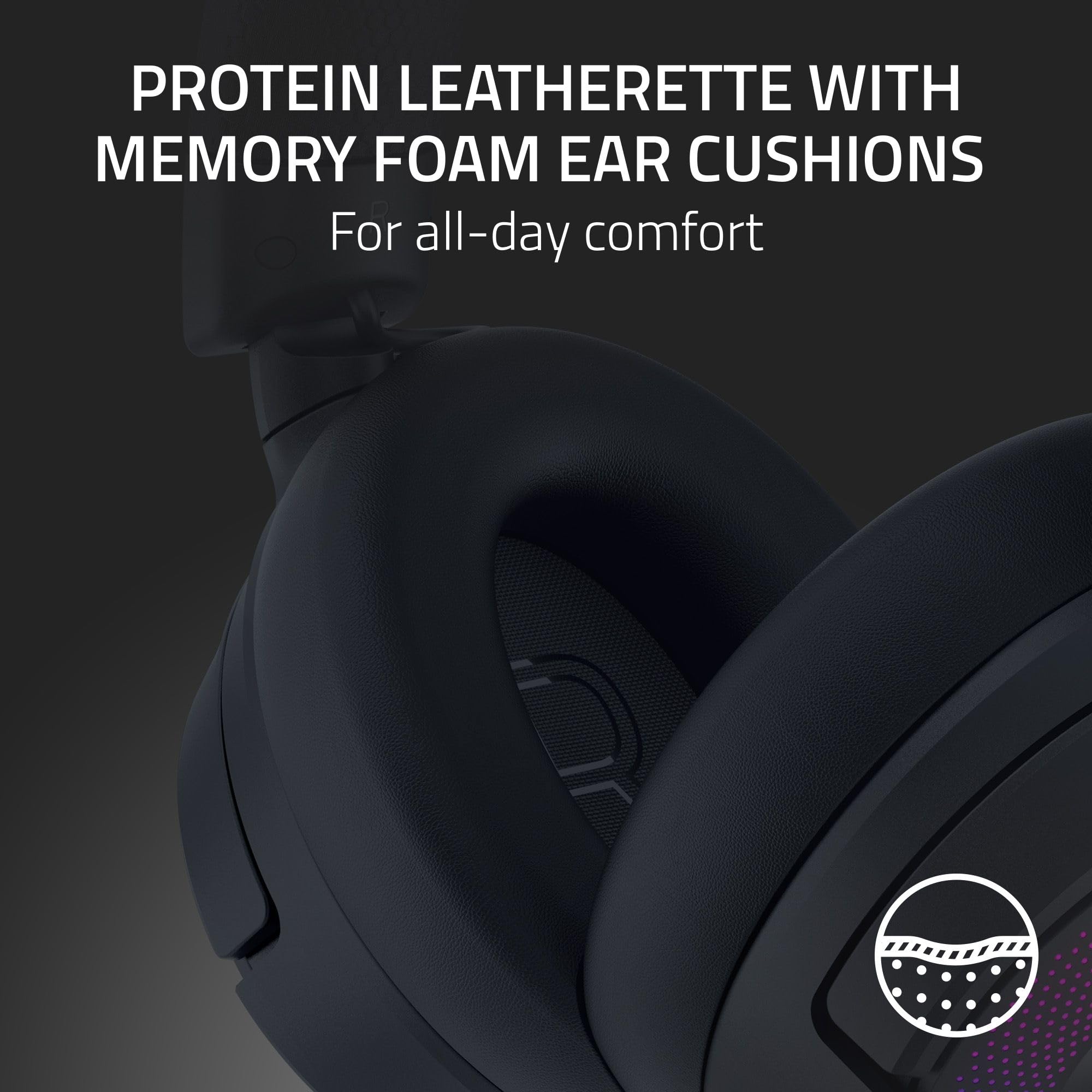 Razer Kraken Kitty V3 Pro Casque de Jeu sans Fil RGB Chroma RGB Kitty Ears 2,4 GHz, Bluetooth 5.3, USB A, Microphone à Bande Super Large, Pilotes de 40 mm, Audio Spatial