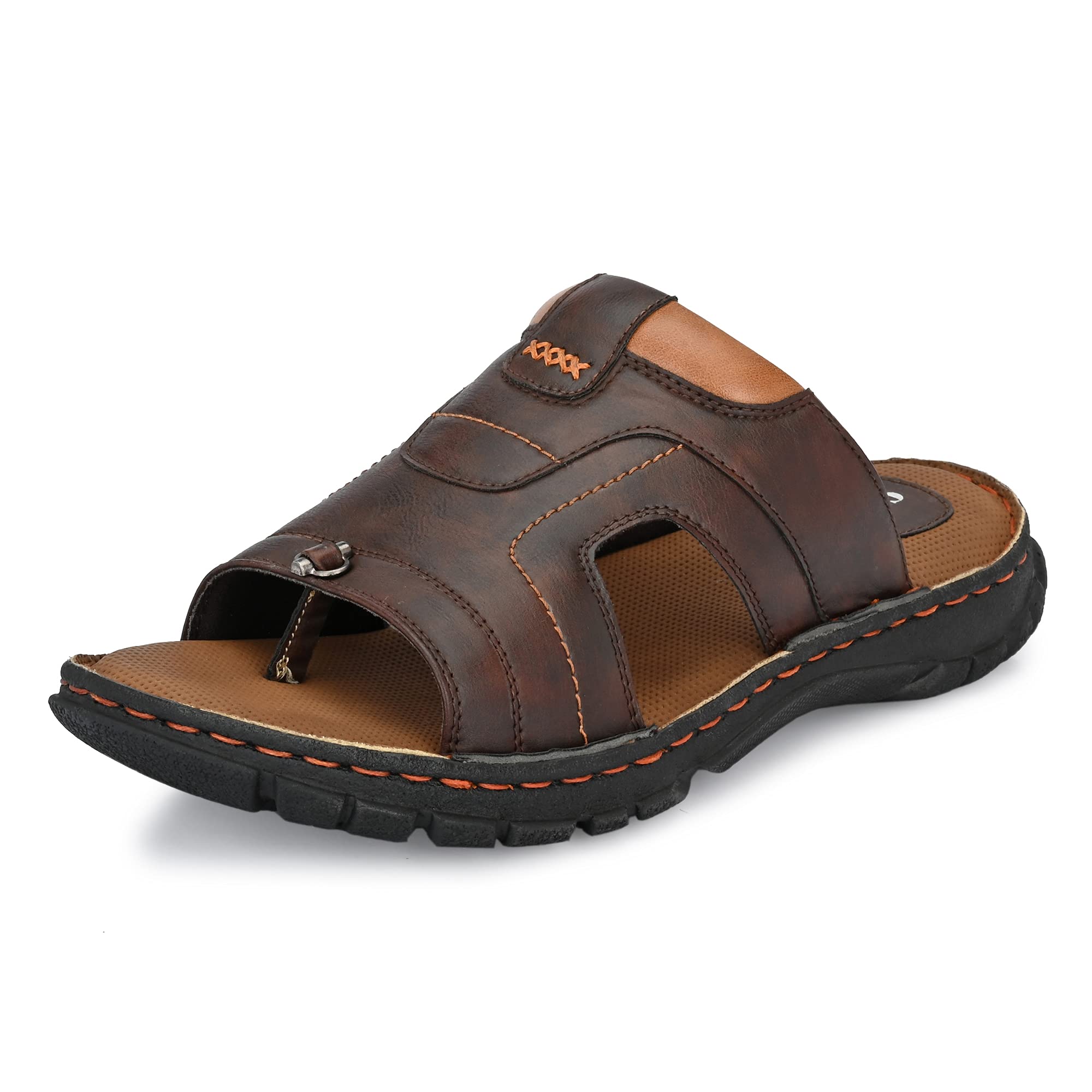 Men's Sandals | Outdoor Stylish Thong Sandals | Secure Hook & Loop Closure | Premium Upper, Closed Sandal for Trekking & Walking| Comfortable Close Strap | Provide Comfort & Stylish (3667)