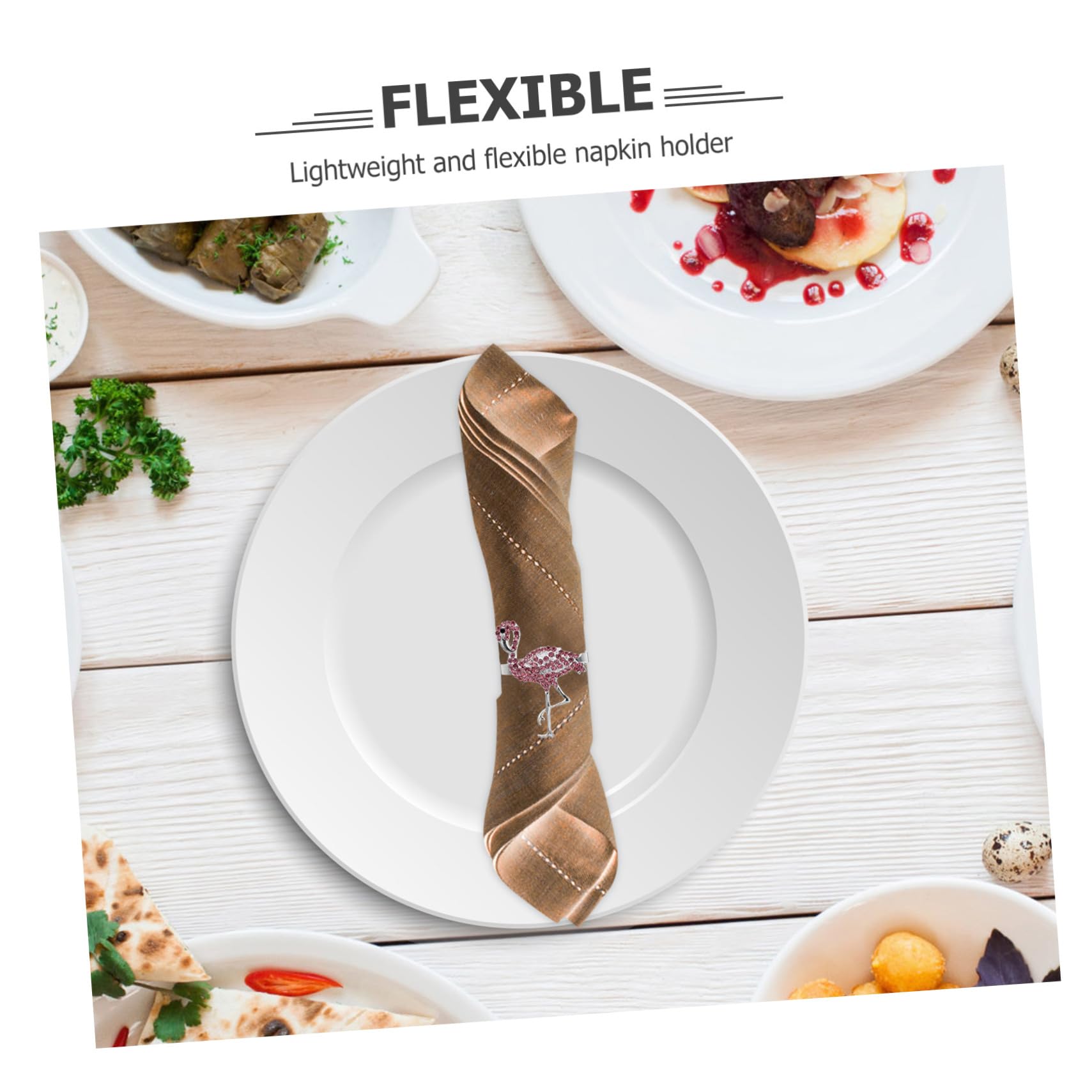 3 Ensembles Anneaux De Serviette Forme De Flamant De Décorations Élégantes pour Table Hawaïenne Accessoire De Chic pour Dîner Événements Spéciaux 4 Pièces * 3