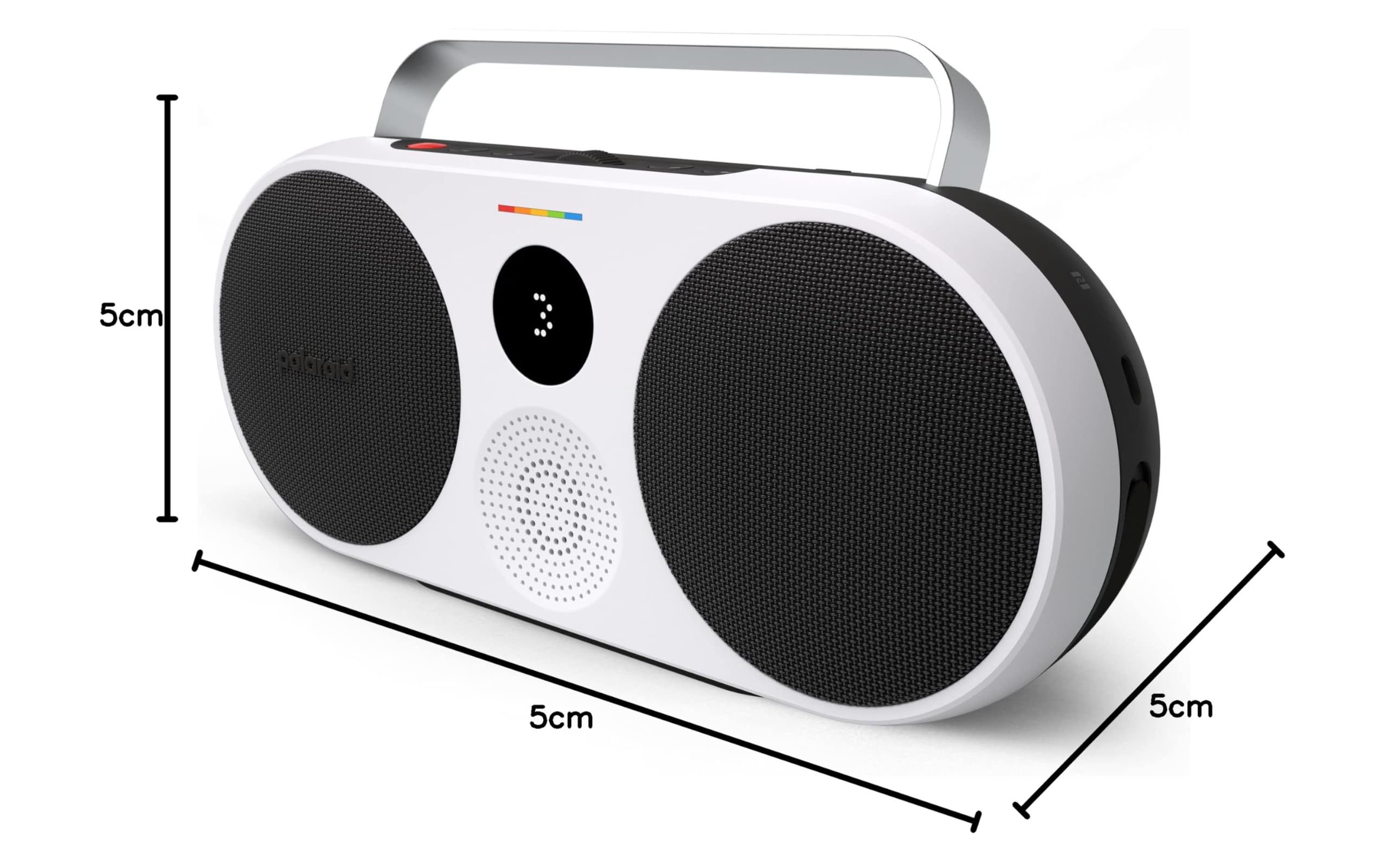 Polaroid P3 Lecteur de Musique Noir – Haut-Parleur Bluetooth sans Fil rétro-futuriste Rechargeable avec Double appariement stéréo