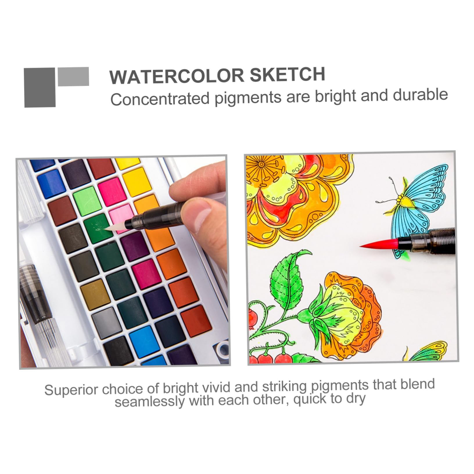STOBOK 3sätze Teilige Handgemalte Aquarellfarbe Set Mit Pinsel Und Schwamm Leuchtende Farben Für Künstler Anfänger Für Malprojekte Und Kreative Bastelarbeiten