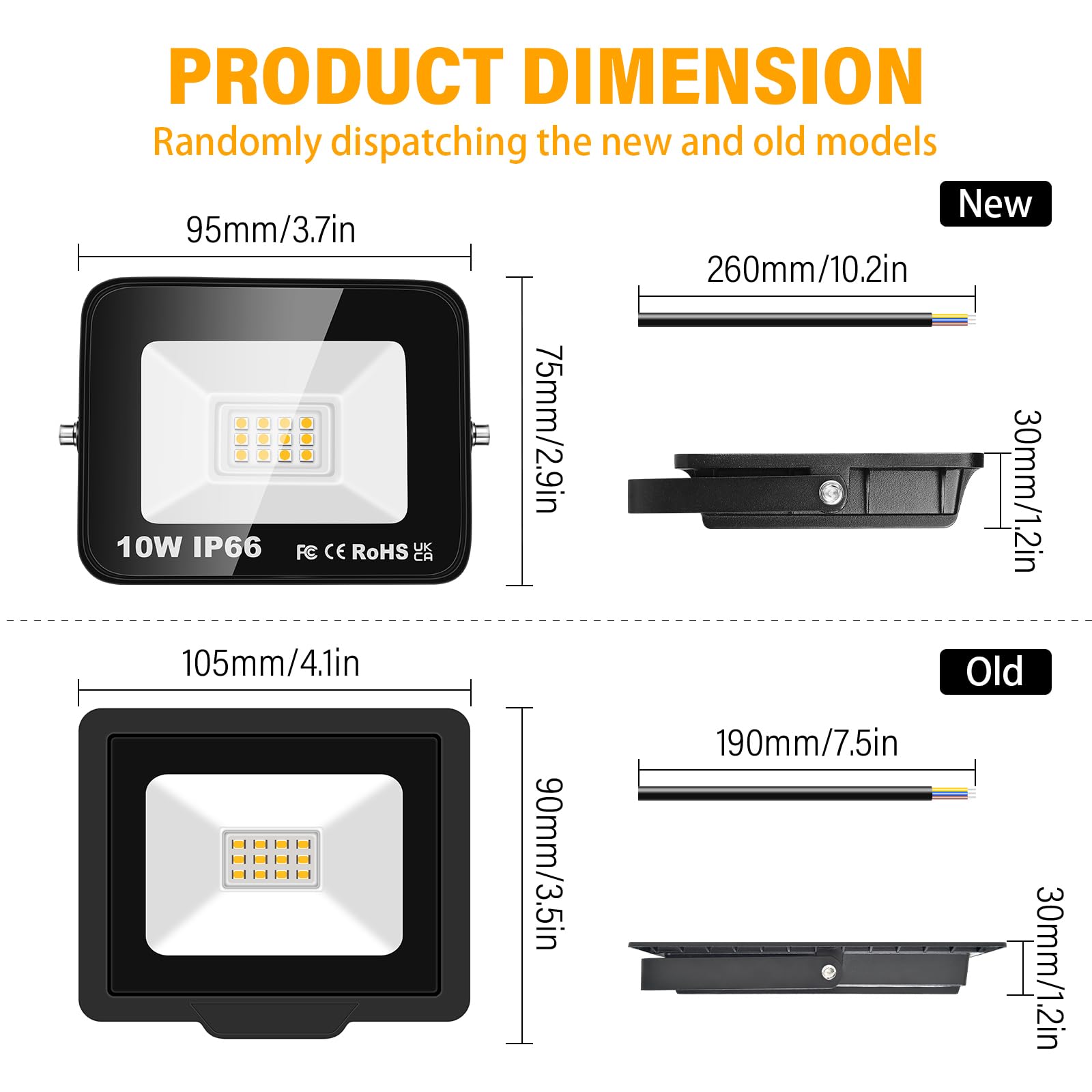 Willpower LED Security Lights Outdoor 10W 1000LM LED Floodlights IP66 Waterproof Warm White 3000K 85V-265V Wall Light for Garden Backyard Garage Back Door Yard Lawn Court Patio - Image 2