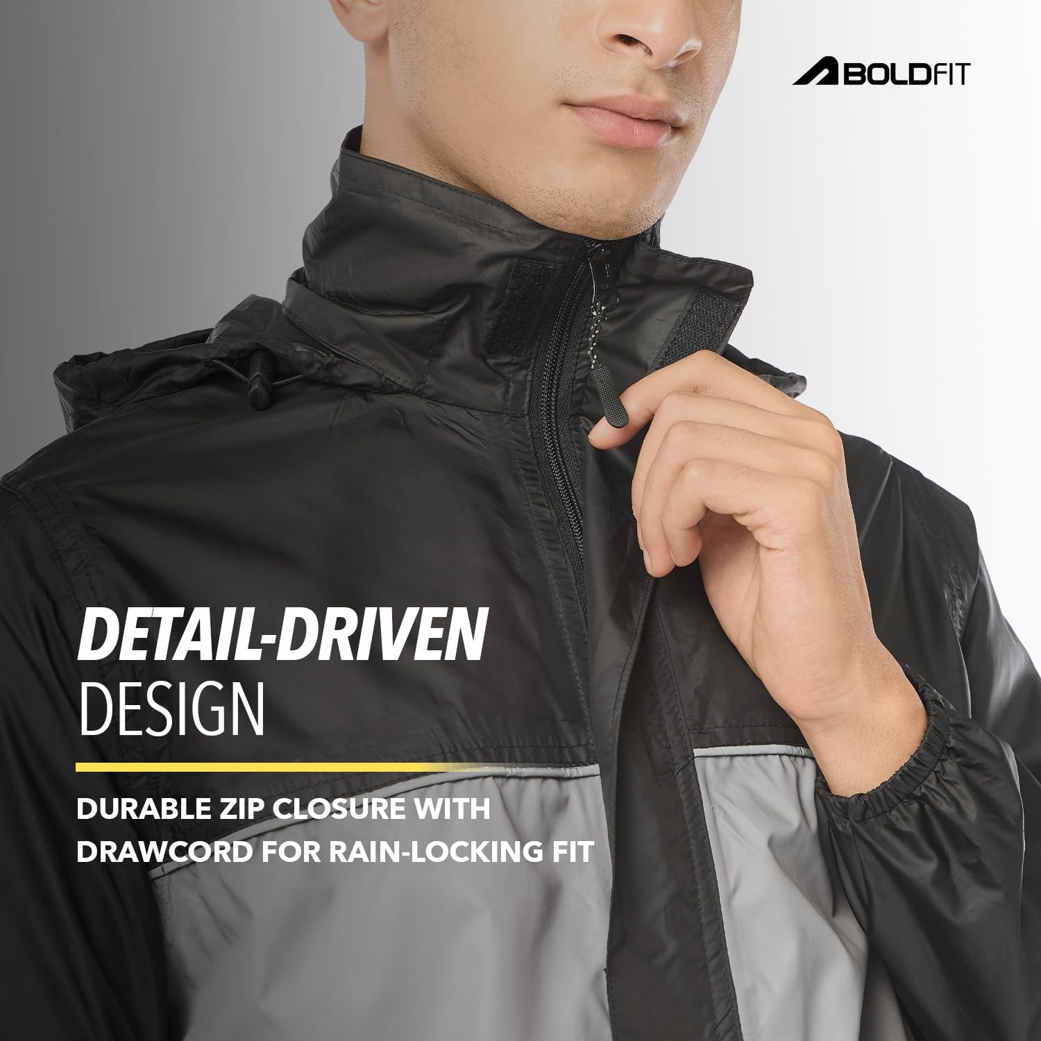 Boldfit Unisex-Adult (BFNimbusRainJacketGreyXLXXL_Black Grey_XL-XXL) - Image 7 thumbnail