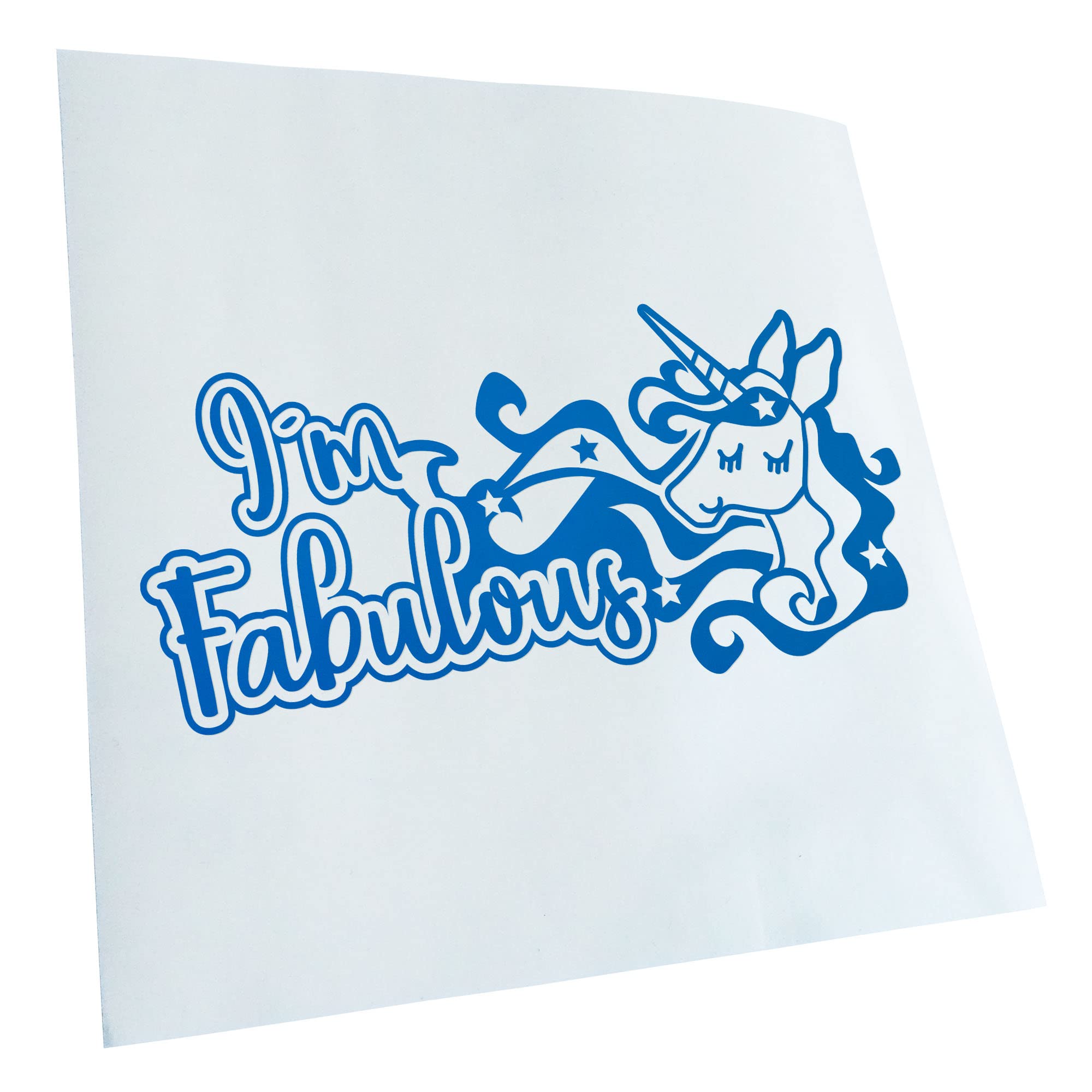 Kiwistar - Car Sticker - i'm Fabulous Unicorn - Blue - 20 x 10 cm - Rear Window Car Sticker Weatherproof for Car Truck Moped Truck - Sticker Exterior Self-Adhesive Tuning Accessories for Window