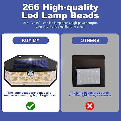 Miniatura 3 de Luces solares para exteriores, 266 LED con sensor de movimiento y 3 modos de iluminación, IP65 impermeable, 5 lados de luz gran angular de 220,