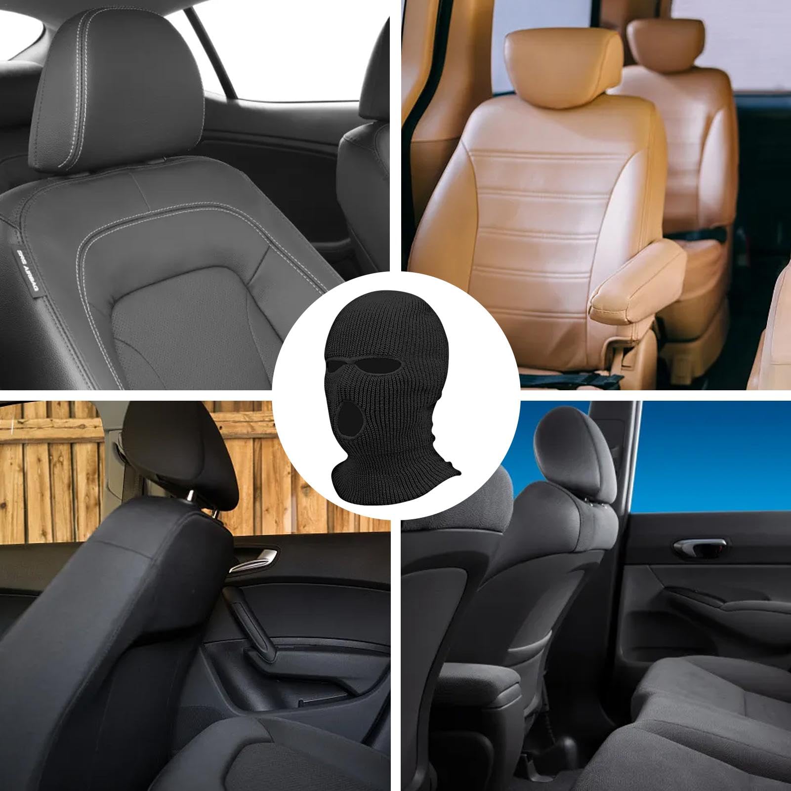 Housses D'appuie-tête Voiture Drôles - Lot De 2 Pièces - Élastique Et Confortables - Pour Longs Trajets Et Décoration - 12