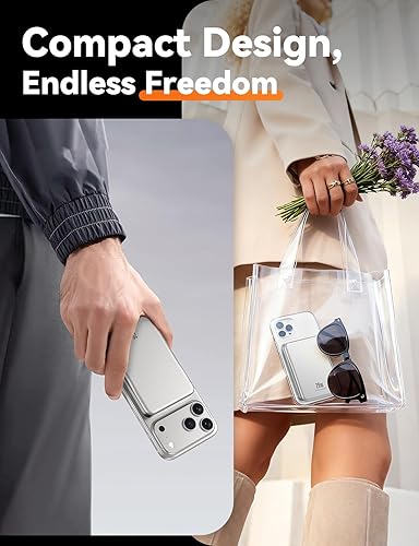 Miniatura 7 de Cargador portátil magnético, banco de energía de 10000 mAh, PD de 20 W de carga rápida para batería Magsafe, cargador inalámbrico esencial de viaje