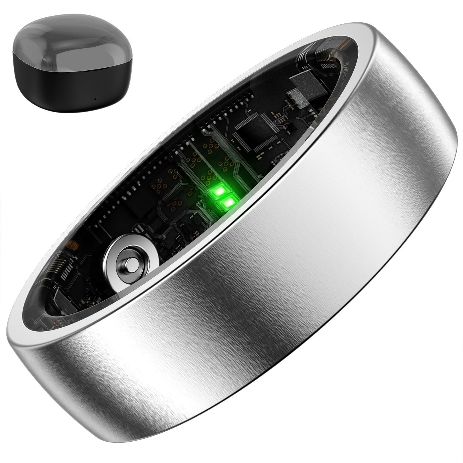 Smart Ring Women Men, Fitness Tracker, No Subscription, Sleep, Silver 8 | Fitness Ring for Men & Women, SpO2, Temperature, Sleep Monitor, IP68