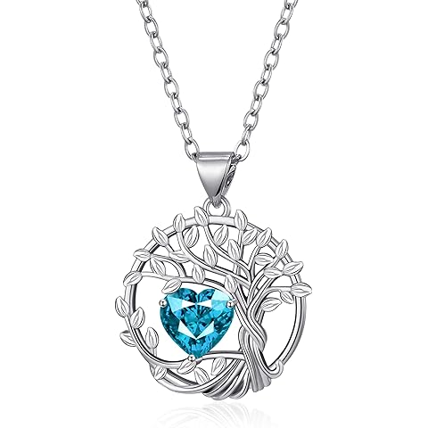 Tree of Life Birthstone Necklace for Women Garnet Necklace January/February/March/A...