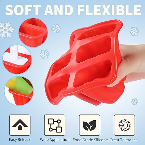Miniatura 6 de Moldes para paletas de hielo, moldes de silicona para paletas de hielo, molde de paletas sin BPA, reutilizable, fácil liberación, molde casero para