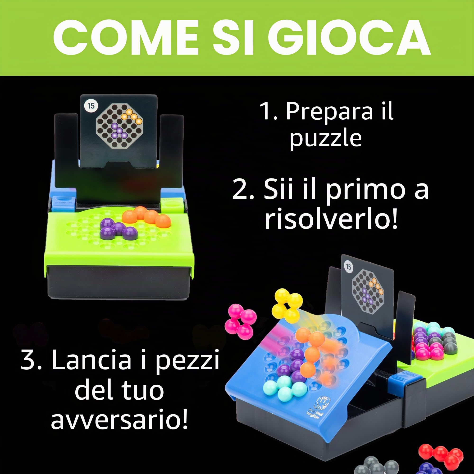 Learning Resources Kanoodle Testa a Testa, 7+ Anni, Gioco di Puzzle Logico per 2 Giocatori con 80 Sfide, Divertimento e Problem Solving