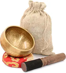 Conjunto de tigelas de canto tibetanas, tigelas cantantes, tigela de som de meditação feita à mão no Nepal, para ioga, meditação, atenção plena, cura e equilíbrio de chakras