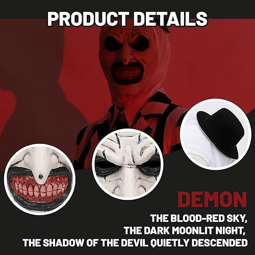 Miniatura 5 de Máscaras de Halloween, máscara de payaso aterrador, máscara de payaso para Halloween, cosplay, cabeza completa, accesorios de disfraz, Máscara de