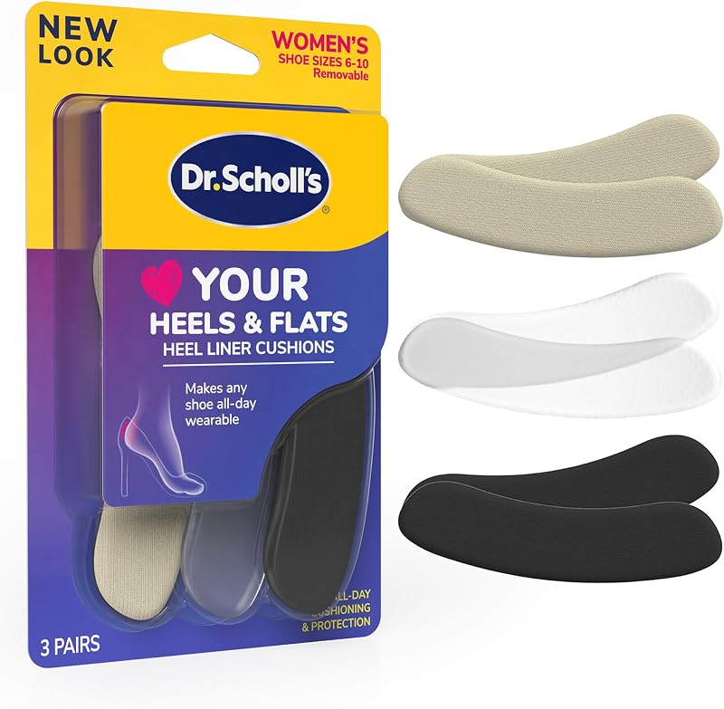Foam Heel Liners Inserts Helps Prevent Uncomfortable Shoe Rubbing at The Heel and Helps Prevent Shoe Slipping for Shoes That are Too Big, 3 Pair