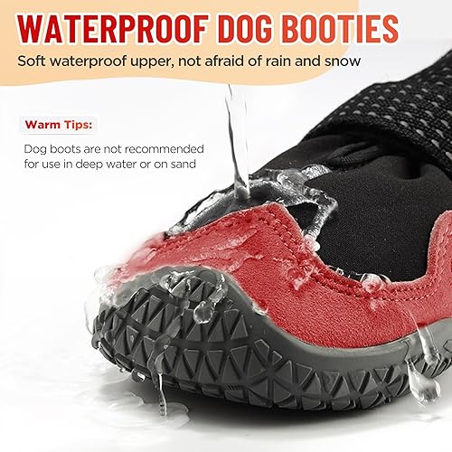 Miniatura 8 de 4 botas antideslizantes para perro, zapatos para perros pequeños y medianos, protectores de patas impermeables para pavimento caliente de verano,