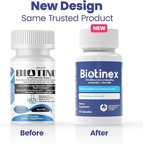 Miniatura 2 de Lactobacillus Acidophilus Probiotic - 700 millones viven con leche de cabra baja en grasa por cápsula - Salud digestiva e intestinal - Apoya el
