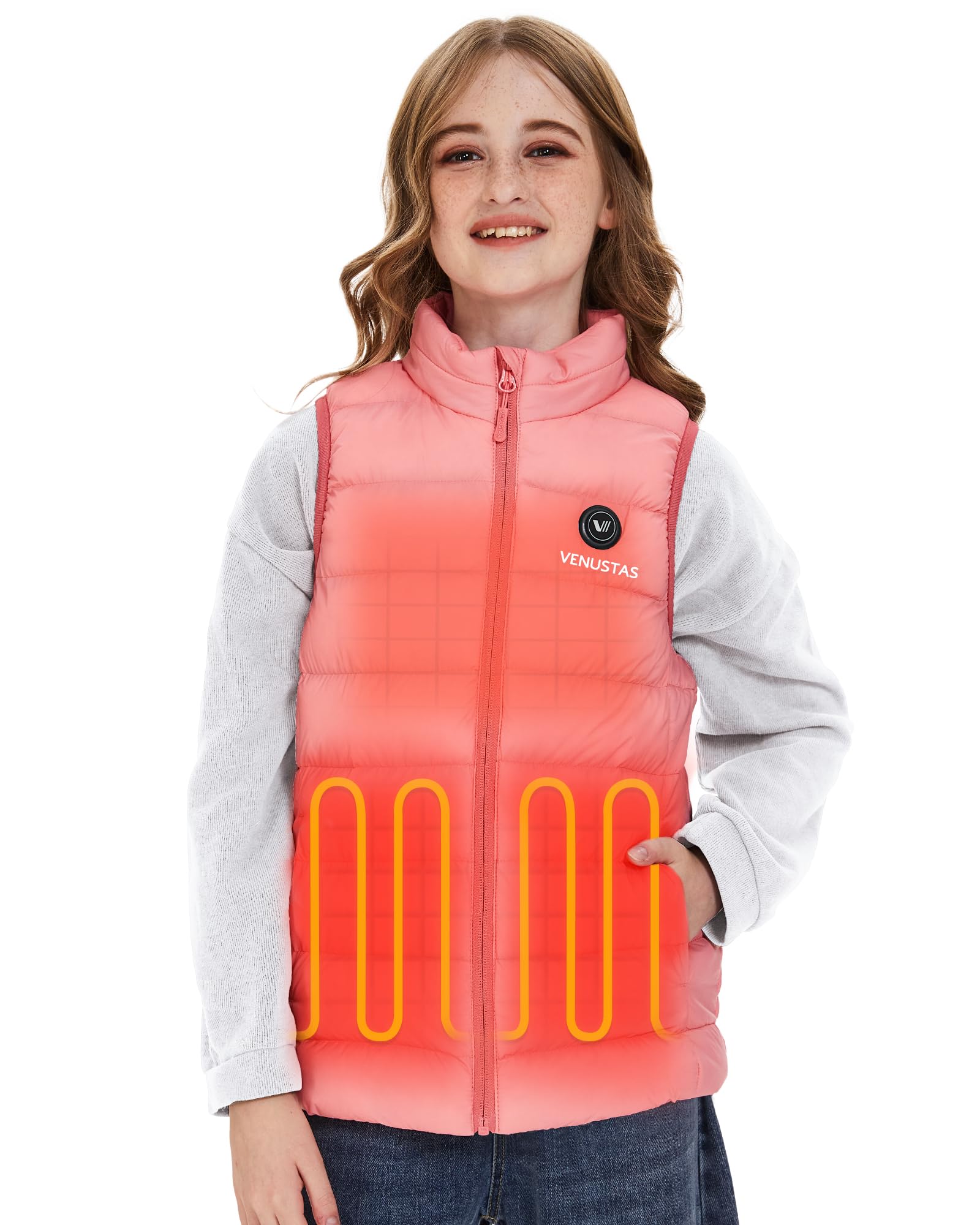 Venustas Kids Heated Vest with Battery Pack, Girls Lightweight Electric Heated Vest