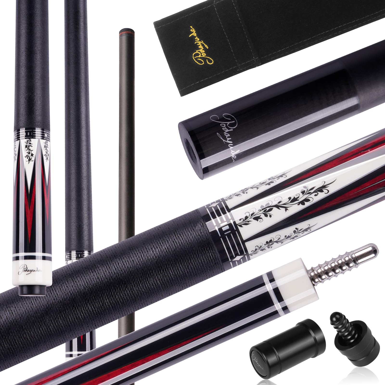 Factory Custom Billiard Carbon Fiber Pool Cue Stick Real Inlay Cue Low Deflection Billiards Cue