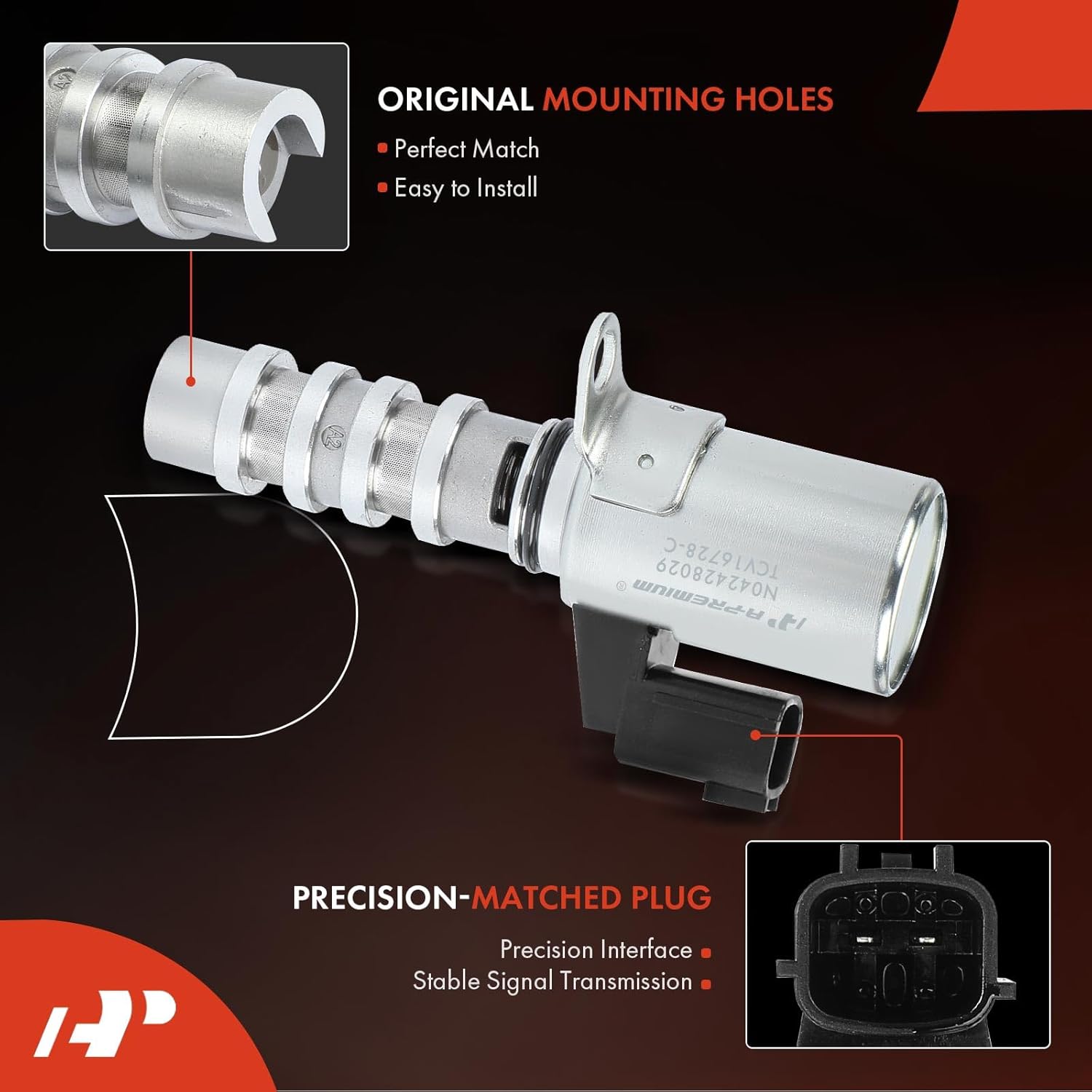 A-Premium Engine Variable Valve Timing (VVT) Solenoid Compatible with Infiniti M56 2011-2013, QX56 2011-2013, QX70 2014-2017, FX50 2009-2013, 5.0L 5.6L, Replace# 23796JK25B